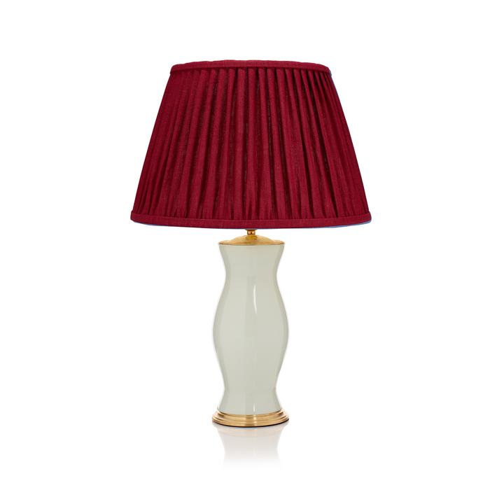 Red Pleated Linen Lampshade