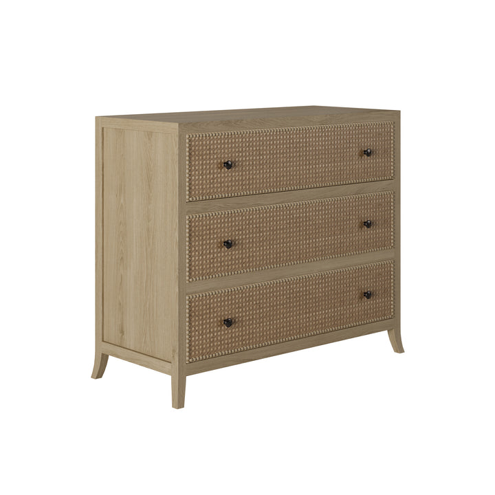 Witley Oak & Rattan Chest of Drawers