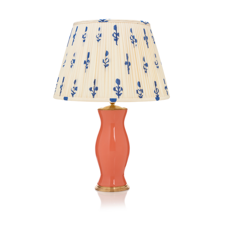 Blue Rose Pleated Lampshade & Coral Reef Table Lamp
