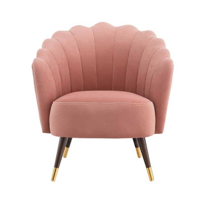 Camille Blush Pink Velvet Scalloped Chair