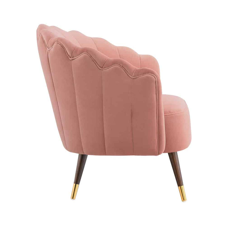 Camille Blush Pink Velvet Scalloped Chair