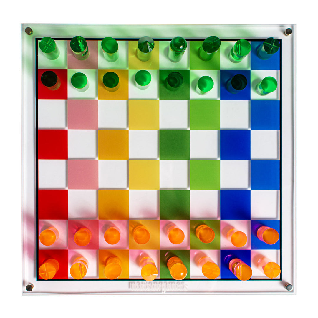 Rainbow Acrylic Chess Board Set