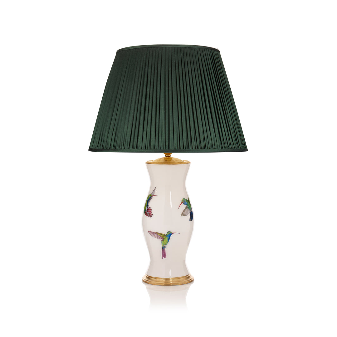Forest Green Pleated Silk Lampshade