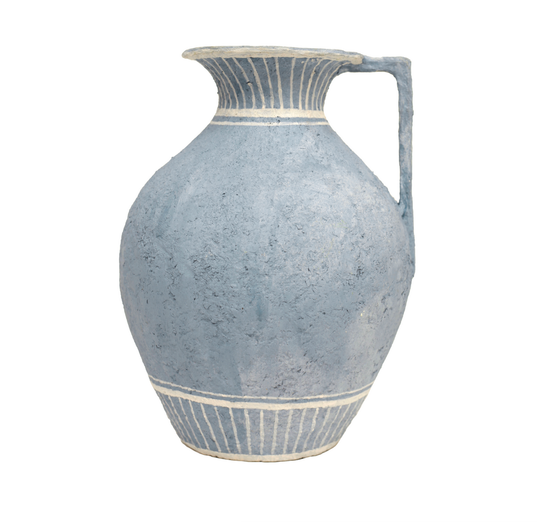 Pentola Cotton Maché Large Vase - Blue