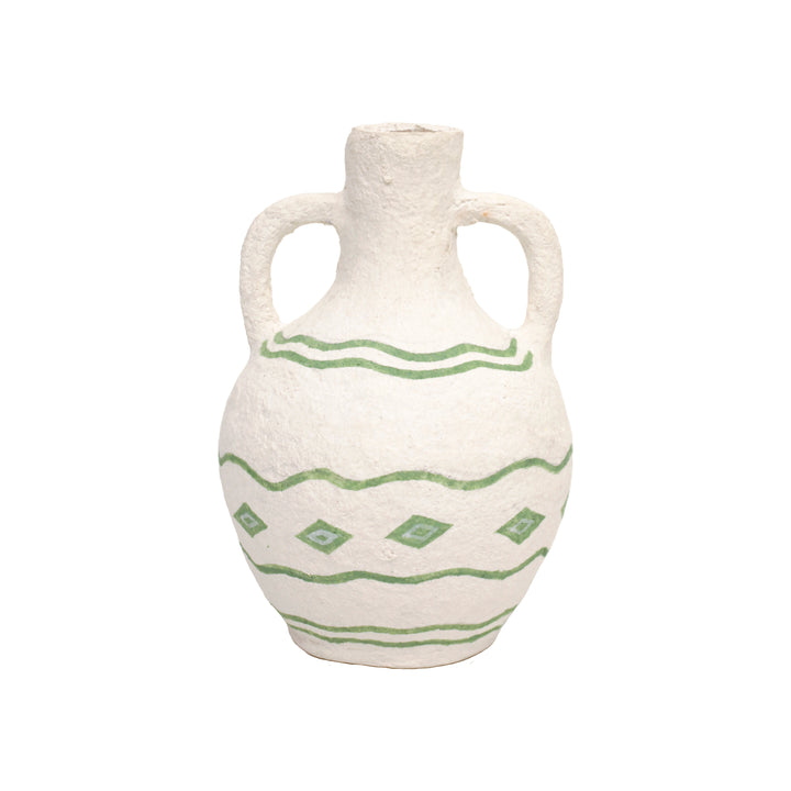 Pentola Cotton Maché Medium Vase - Green