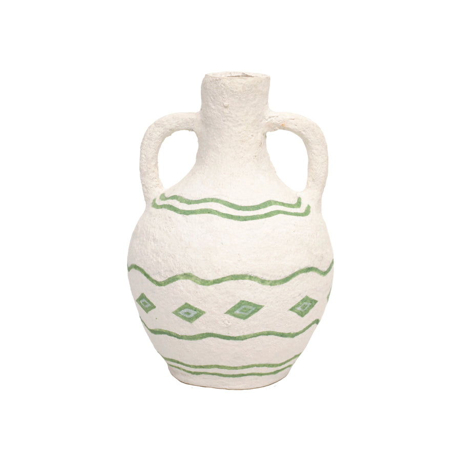 Pentola Cotton Maché Medium Vase - Green