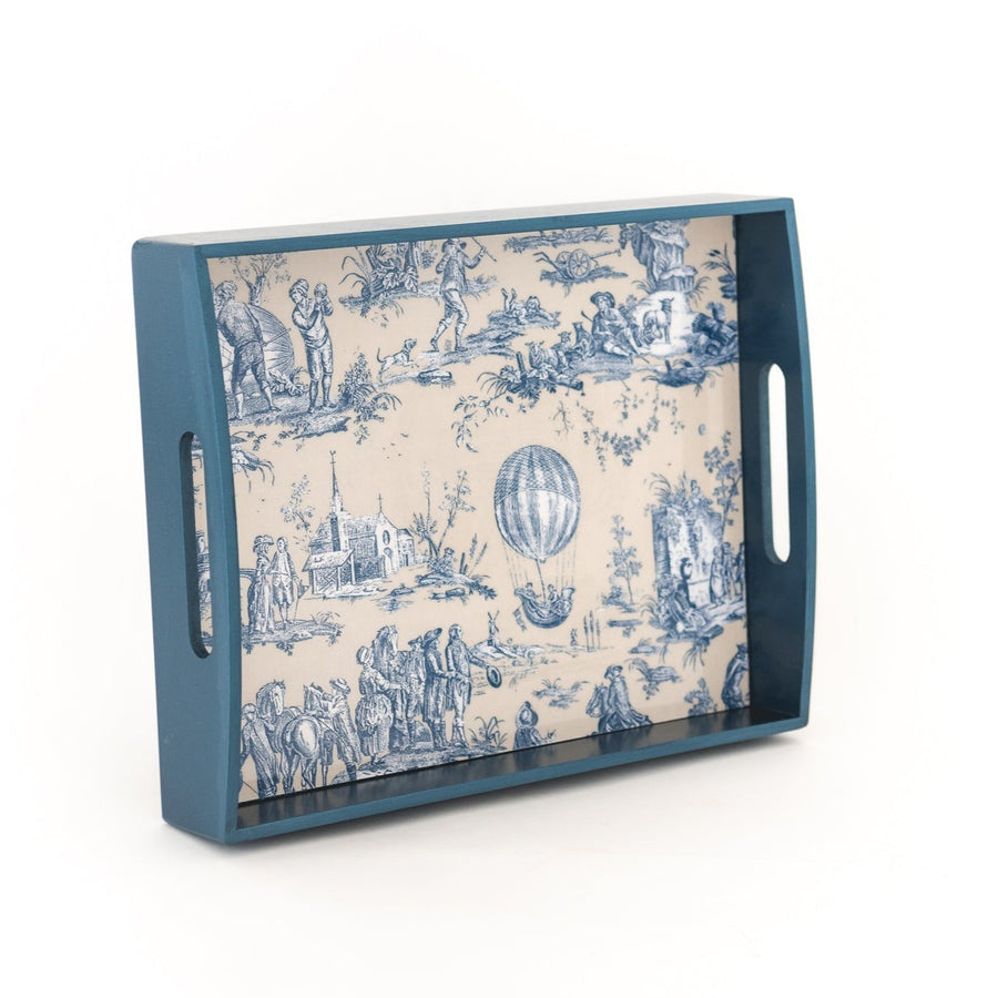 Blue Toile Wooden Serving Tray