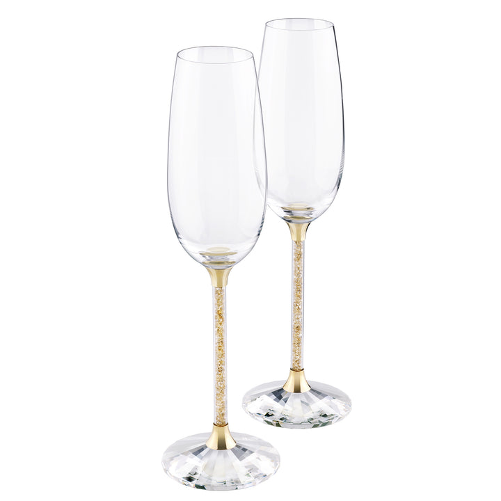 Swarovski Golden Shadow Champagne Flutes - Pair