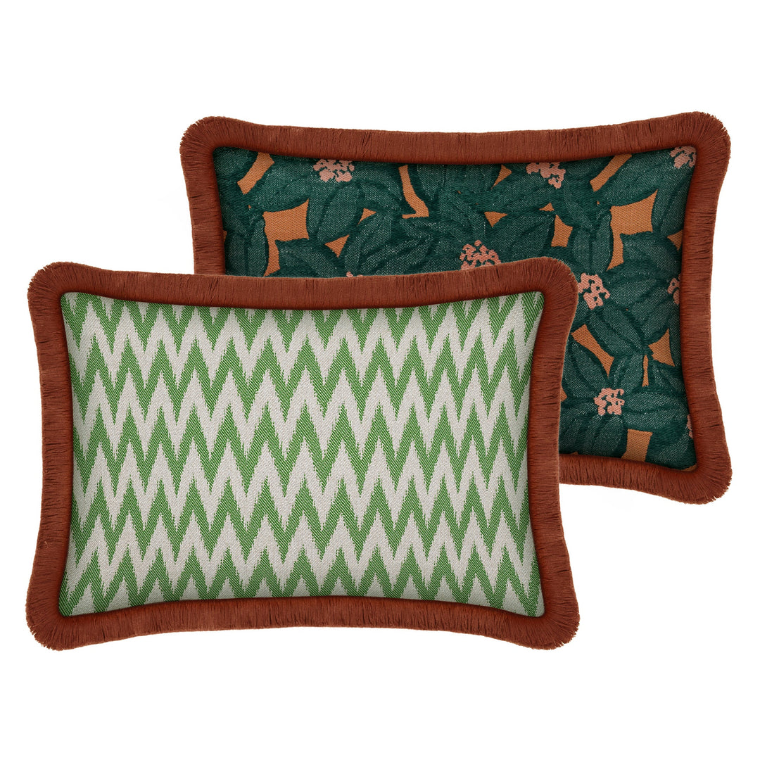 Rosita Grass x Michelle Orange & Emerald Double Sided Cushion