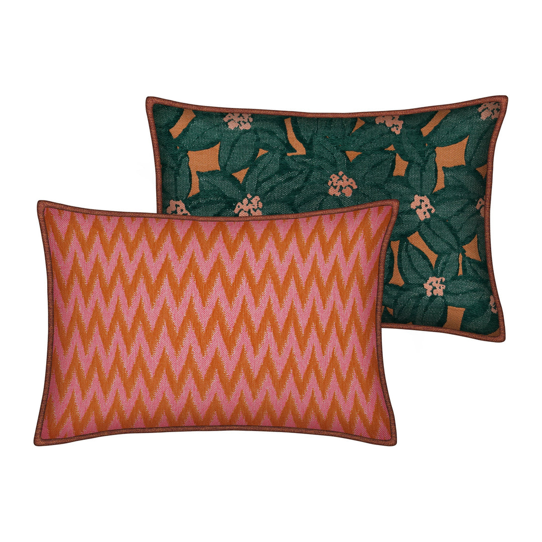 Rosita Orange & Pink x Michelle Emerald Double Sided Cushion