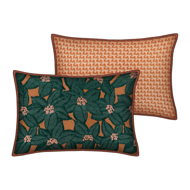 Michelle Orange & Emerald x Janis Burnt Orange Double Sided Cushion
