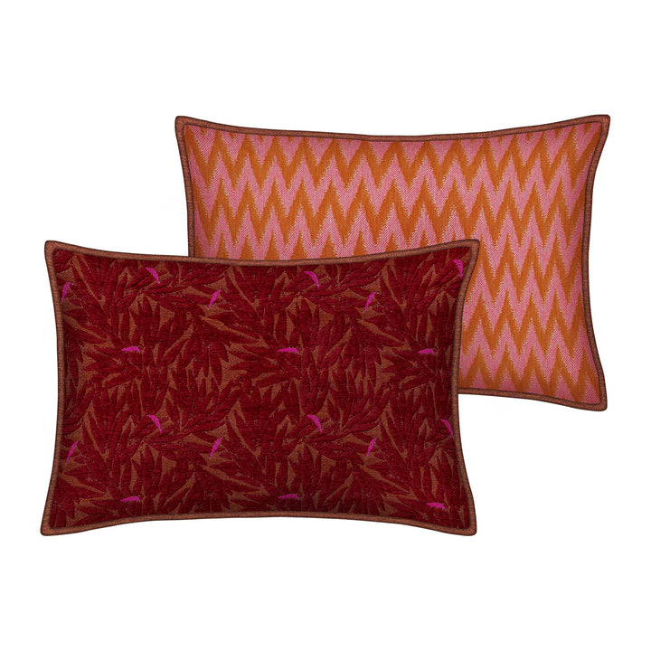 Yoko Bordeaux & Spice x Rosita Orange & Pink Double Sided Cushion