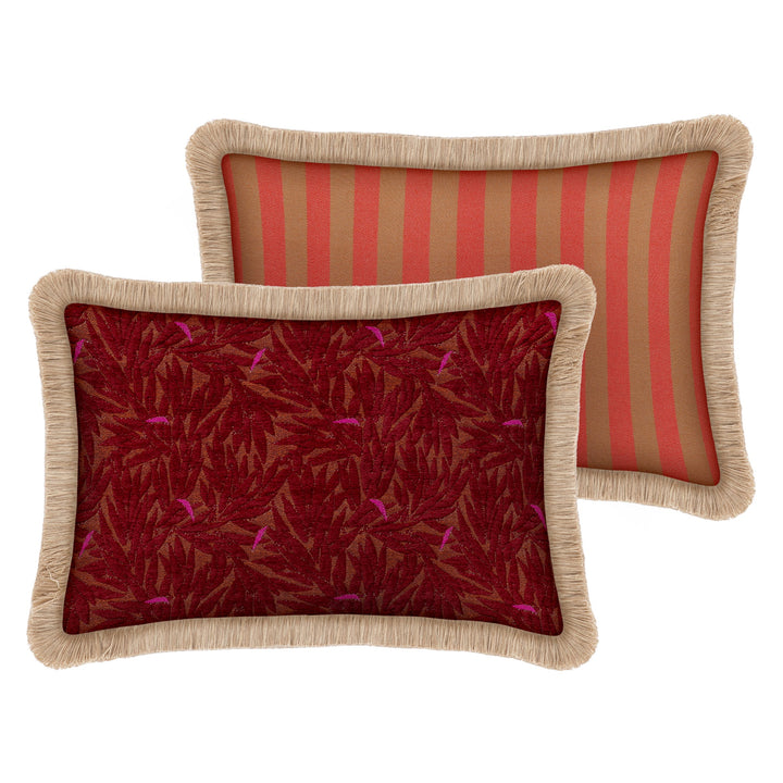 Yoko Bordeaux & Spice x Jackie Red Double Sided Cushion