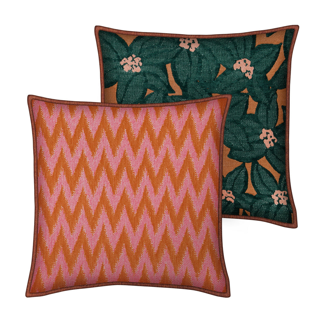 Rosita Orange & Pink x Michelle Emerald Double Sided Cushion