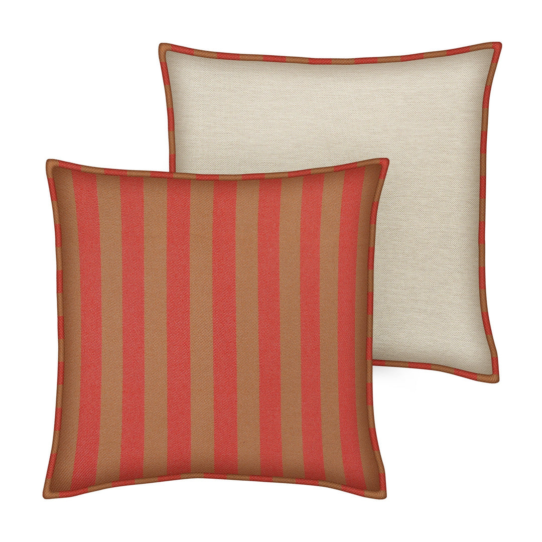 Jackie Cushion - Camel & Red