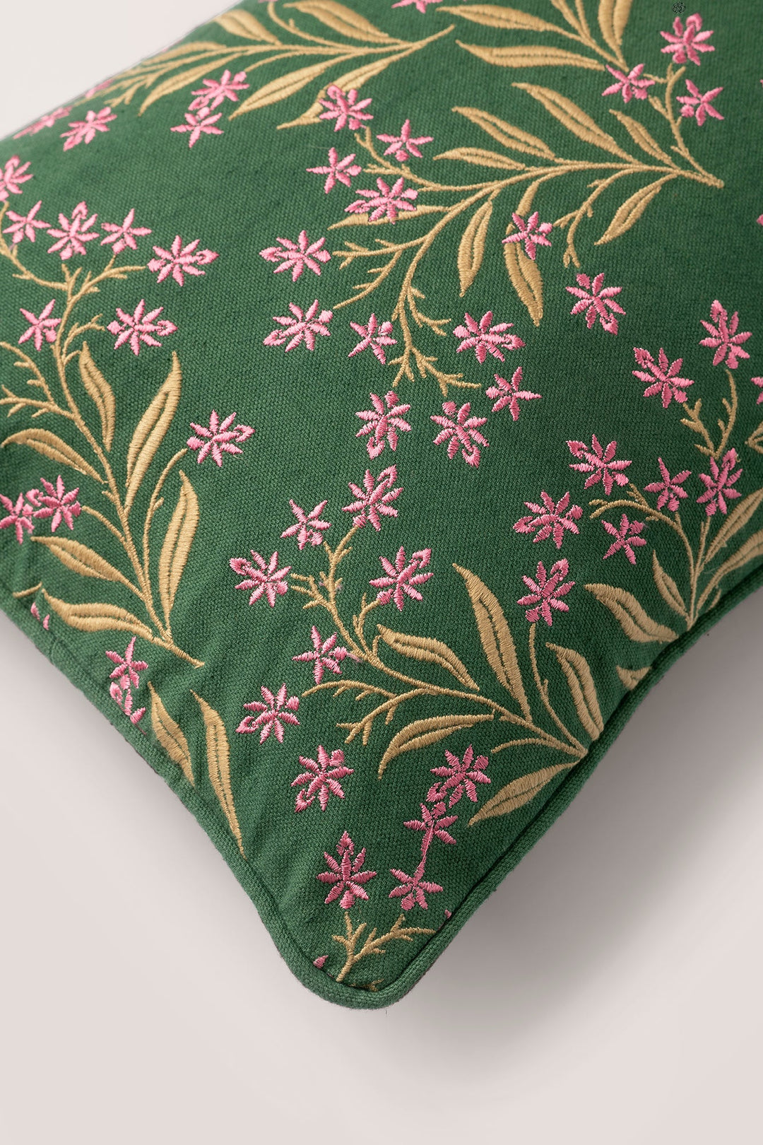 Audrey Double Sided Cushion - Moss & Pink