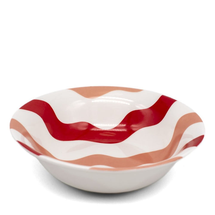 Pink & Red Scallop Bowls - Pair