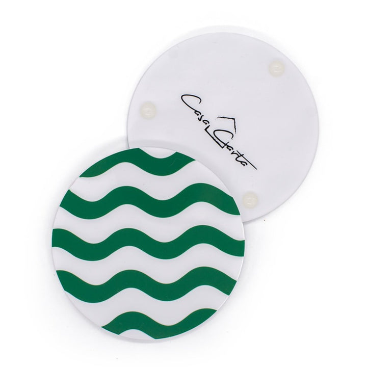 Green Scallop Acrylic Coasters