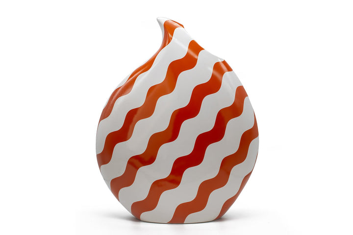 Orange Scallop Teardrop Vase