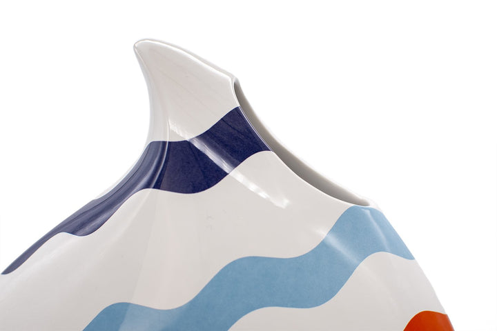 Multi-Coloured Scallop Teardrop Vase