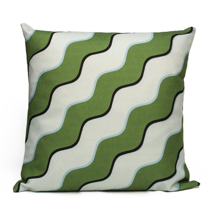 Green & Blue Scallop Cushion