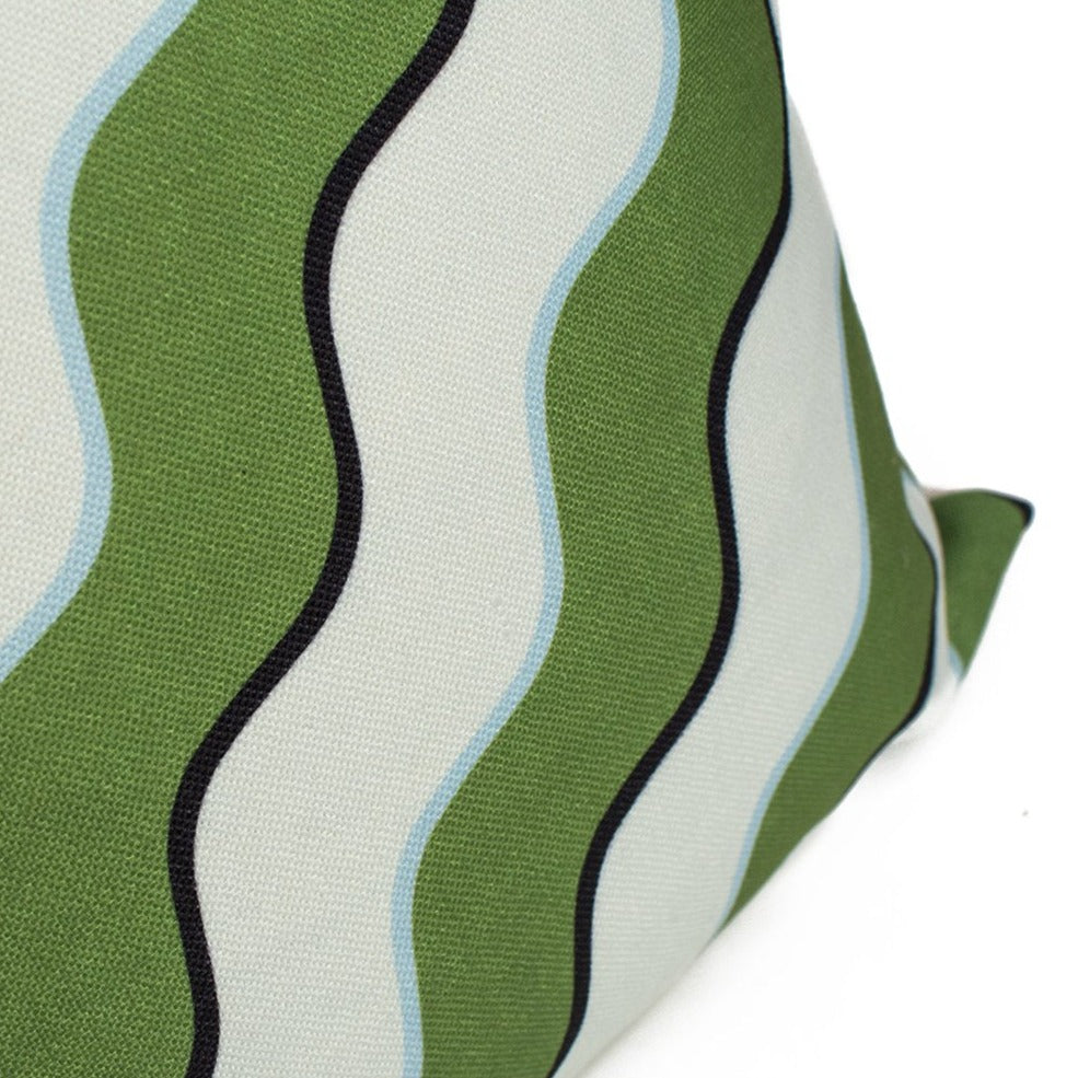 Green and Blue Scallop Cushion