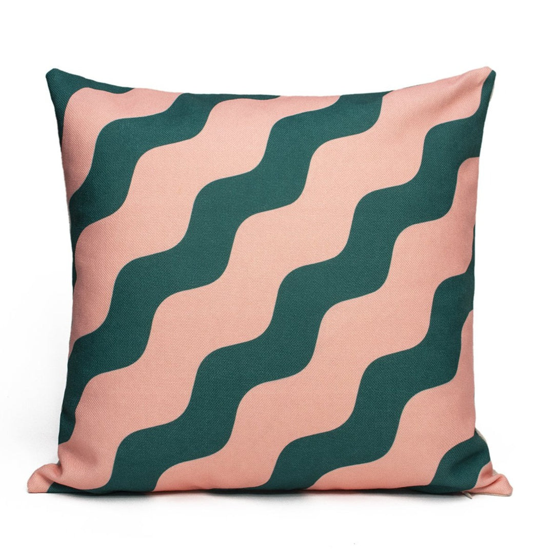 Pink & Green Scallop Cushion