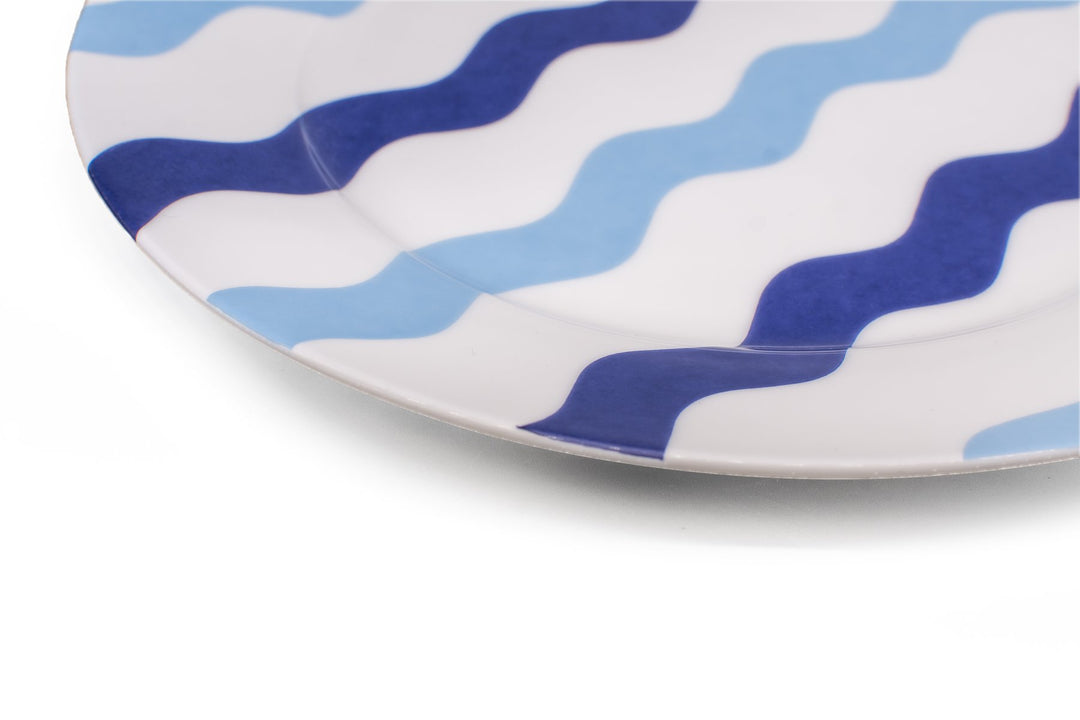 Mixed Blue Scallop Dinner Plate - Pair