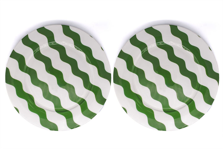 Green Scallop Dinner Plate - Pair