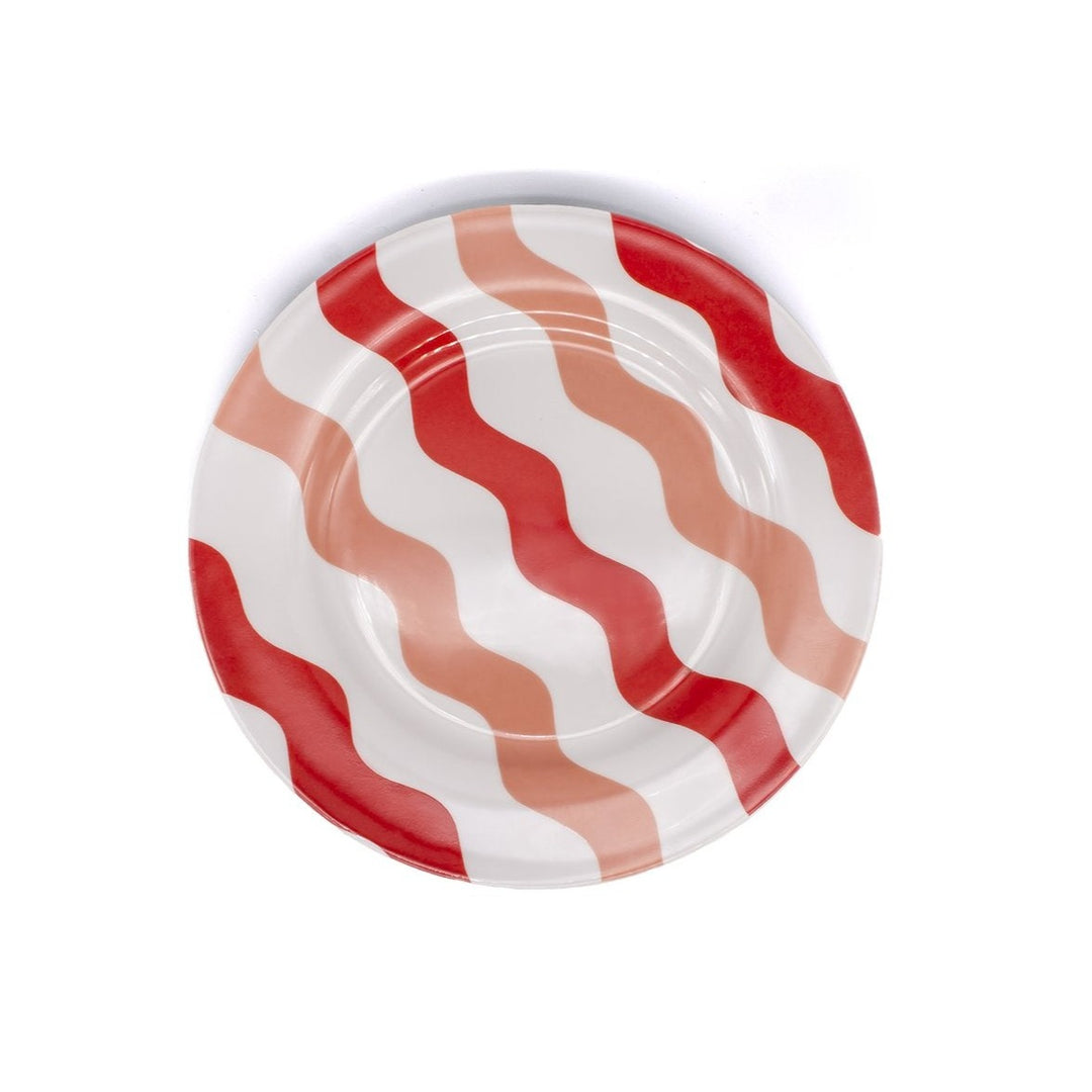Pink & Red Scallop Side Plates - Pair