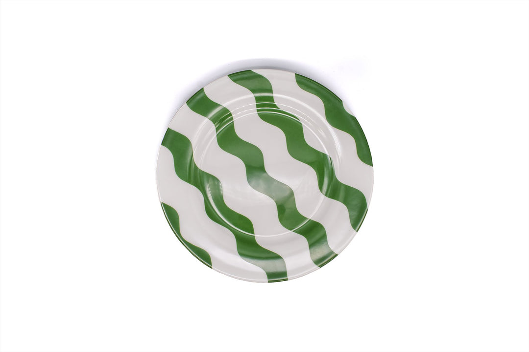 Green Scallop Side Plates - Pair