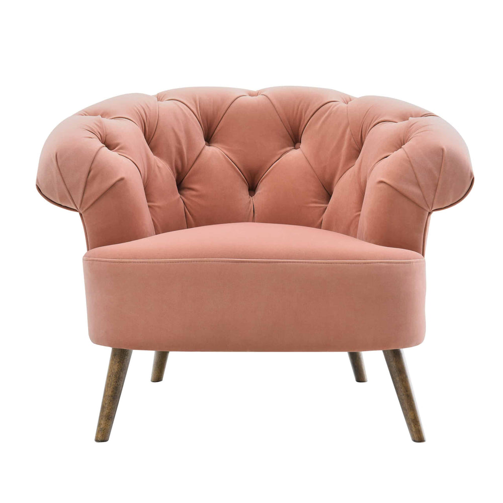 Eversley Blush Pink Velvet Armchair