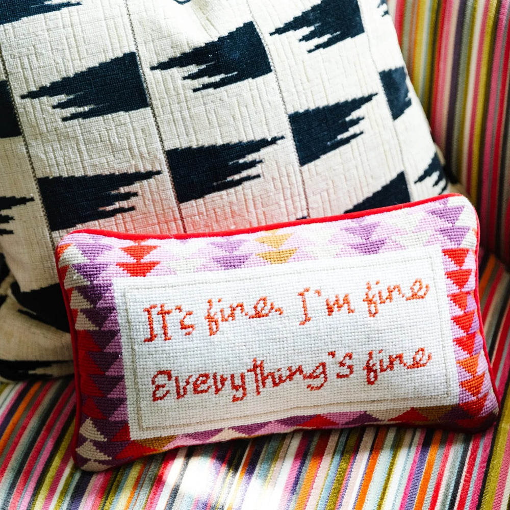 Everything's Fine Needlepoint Cushion by Furbish Studio