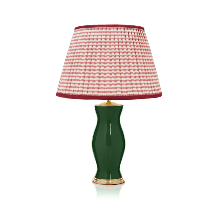 Red & White Striped Pleated Lampshade