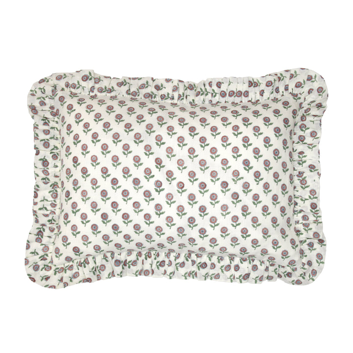 Flora Block Print Rectangular Cushion