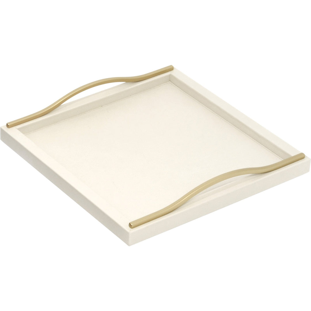 Onda Square Cream Leather Tray