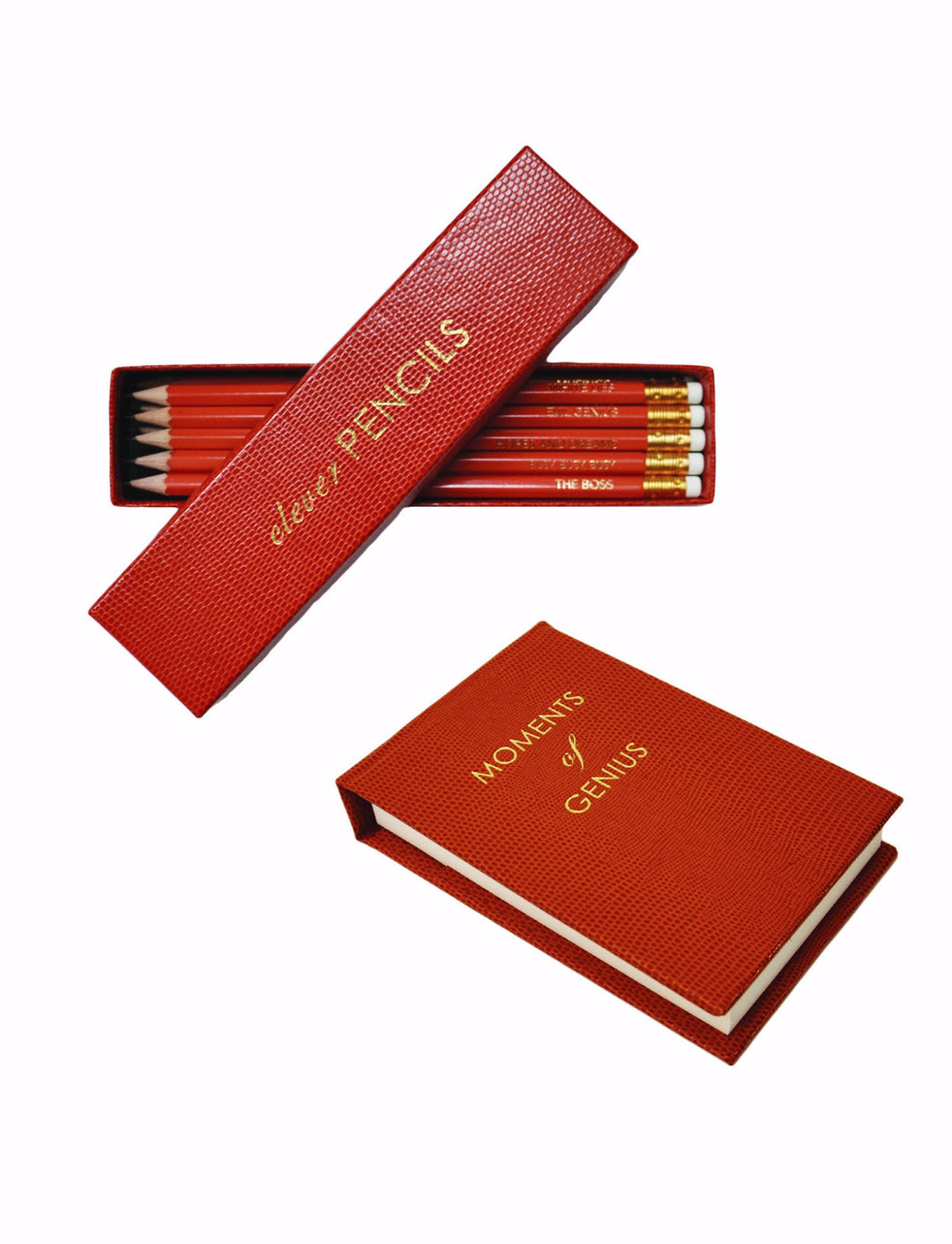 Orange Clever Pencils and Notepad Gift Set