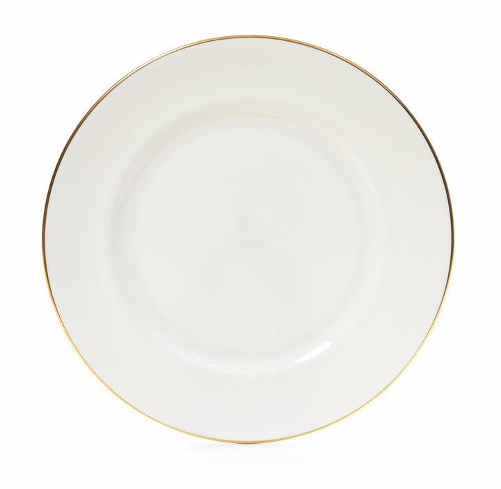 Gilded Fine Bone China White Dinner Plate