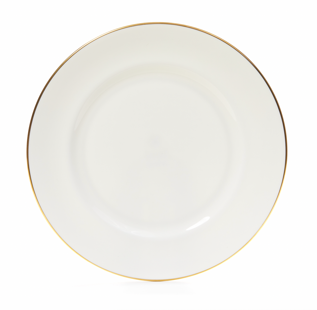 Gilded Fine Bone China White Dinner Plate