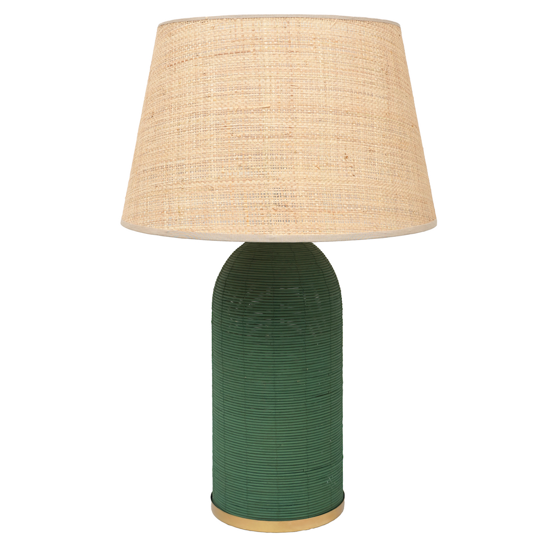 Rattan Table Lamp - Green