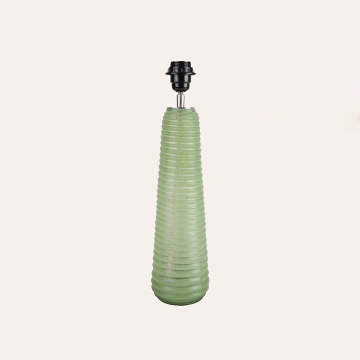 Vekony Ridged Glass Table Lamp - Green | Birdie Fortescue