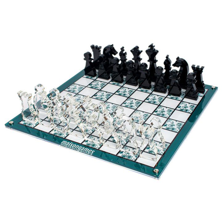 Floral Acrylic Chess Board Set
