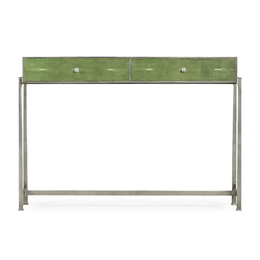 Green Shagreen Console Table