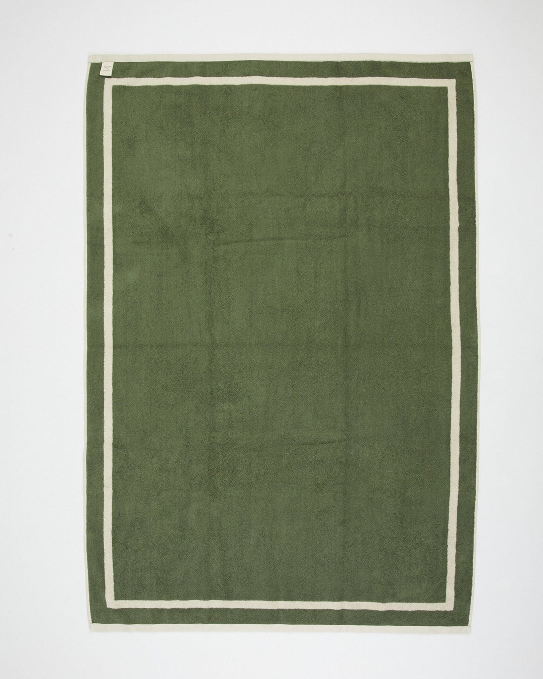 The Classic Ecru & Green Organic Cotton Towel