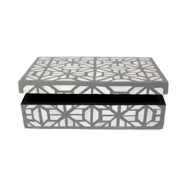 Grey Aztec Decorative Box