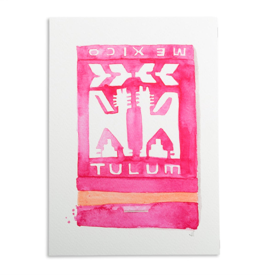 Tulum Matchbook Watercolour Print