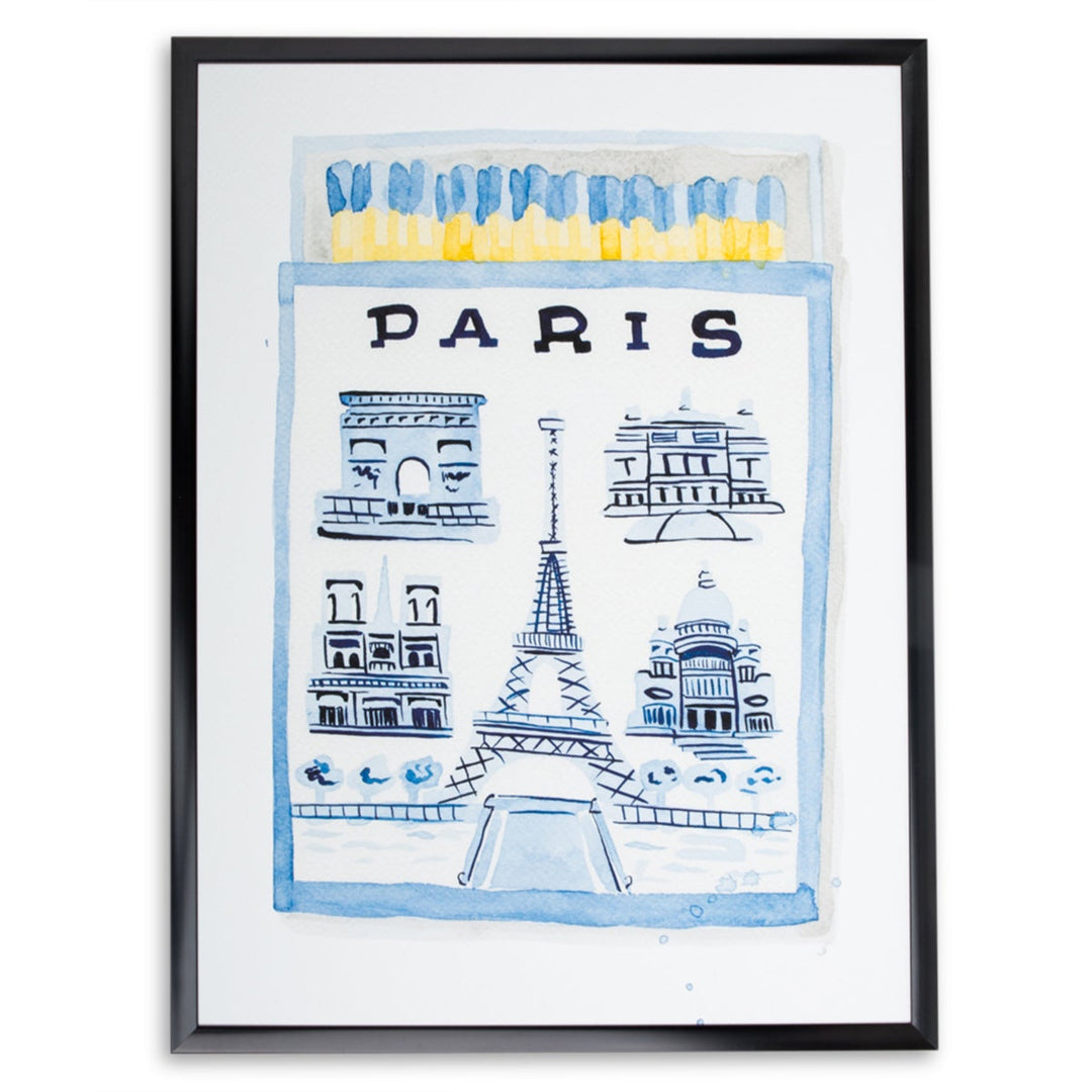 Paris Matchbook Watercolour Print