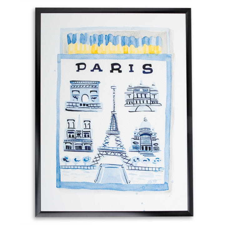 Paris Matchbook Watercolour Print