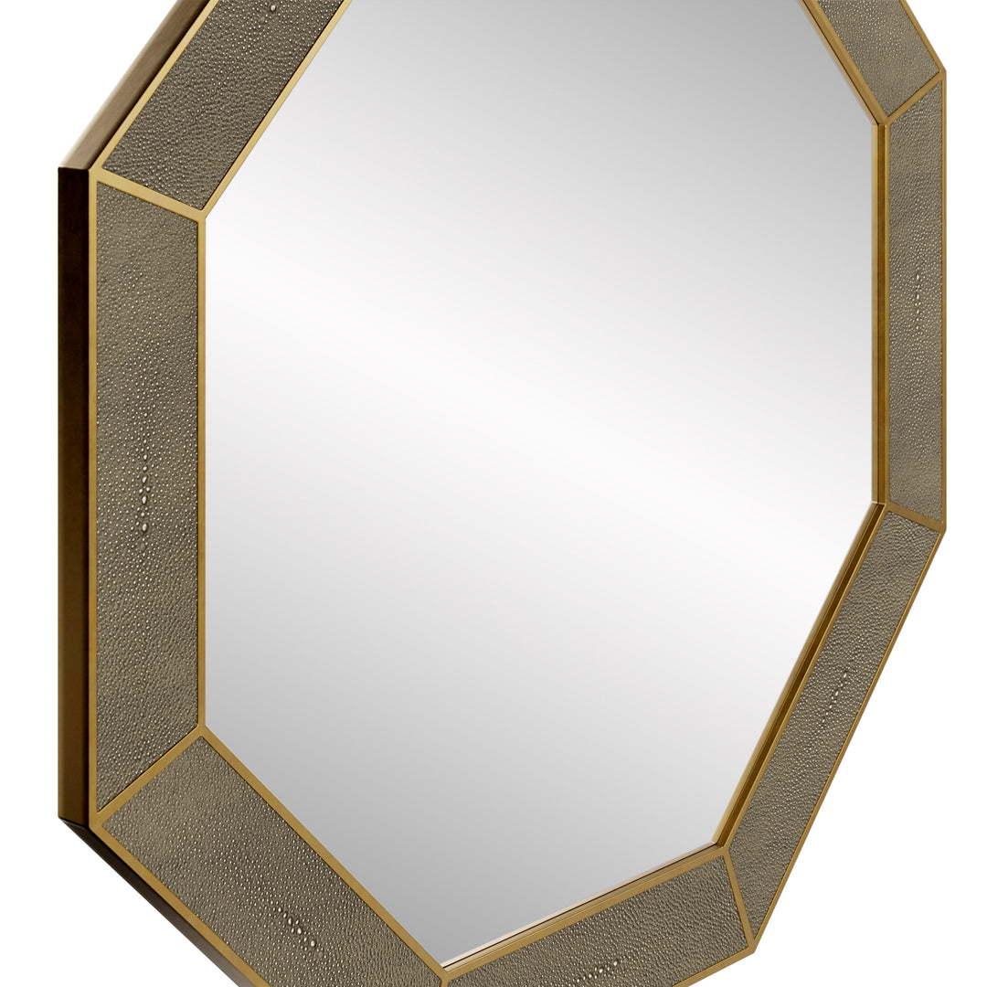 Hampton Octagon Mirror - Grey Shagreen