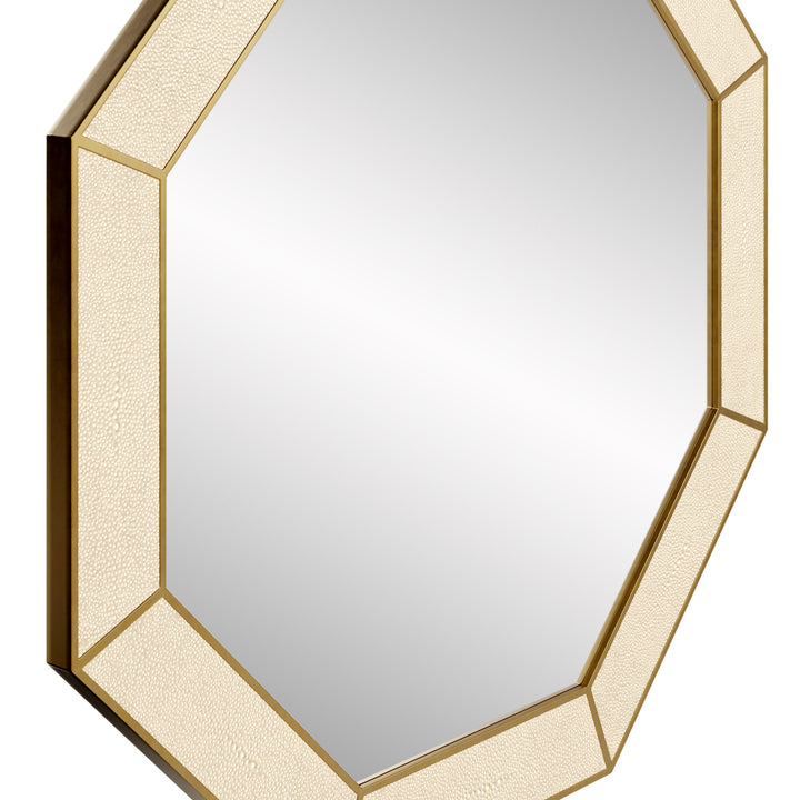 Hampton Octagon Mirror - Ivory Shagreen